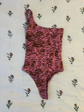 Little Moon Pink and Brown Zebra-Print Top